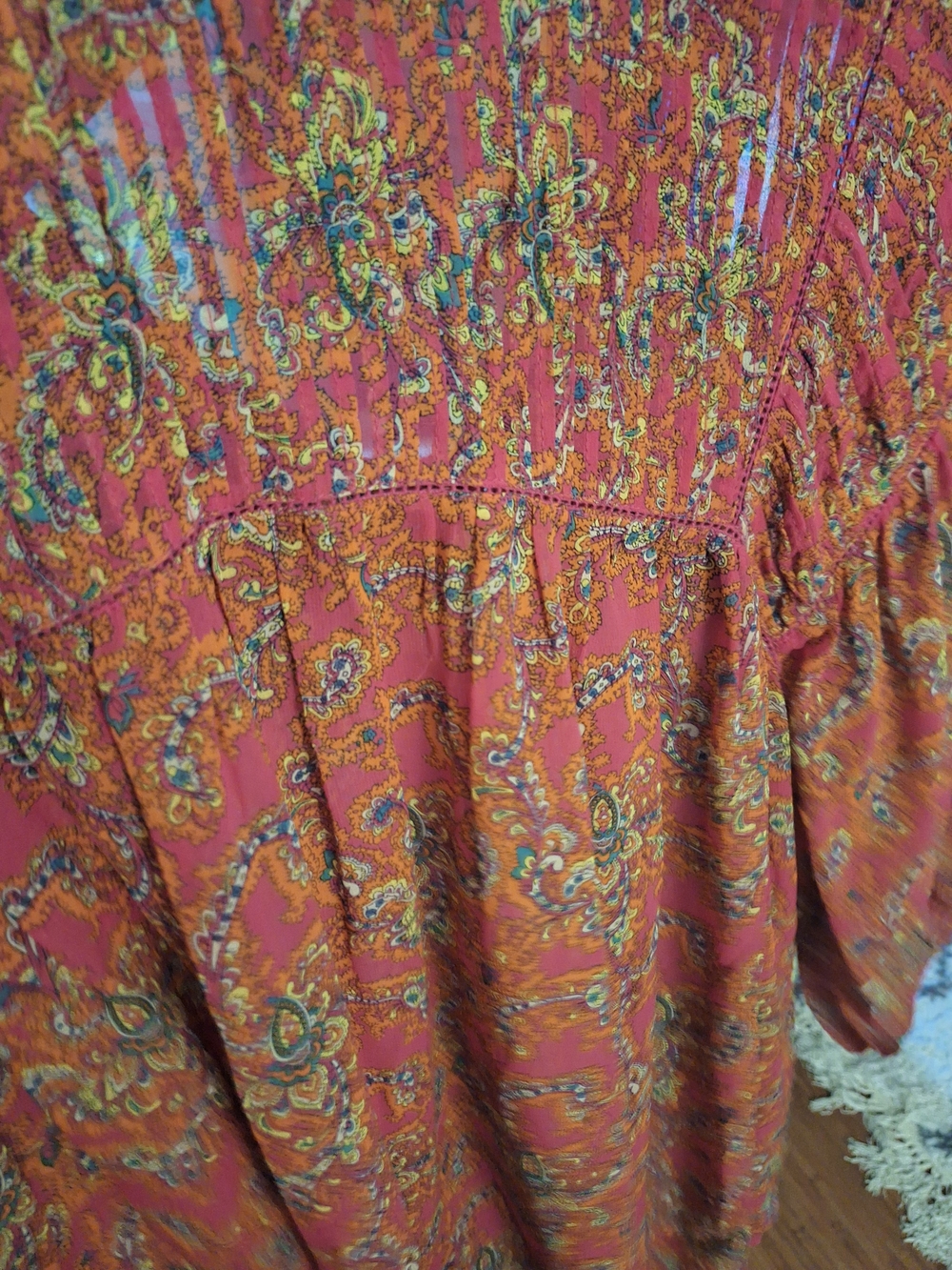 J. Jill Orange Paisley Peasant Blouse - Picture 5 of 5